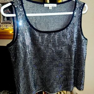 🔥St. John Shiny Sequin Top Sleeveless Sparkle Tank Top 8